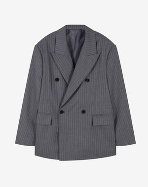 마렌 더블 브레스티드 블레이저 [그레이 스트라이프]