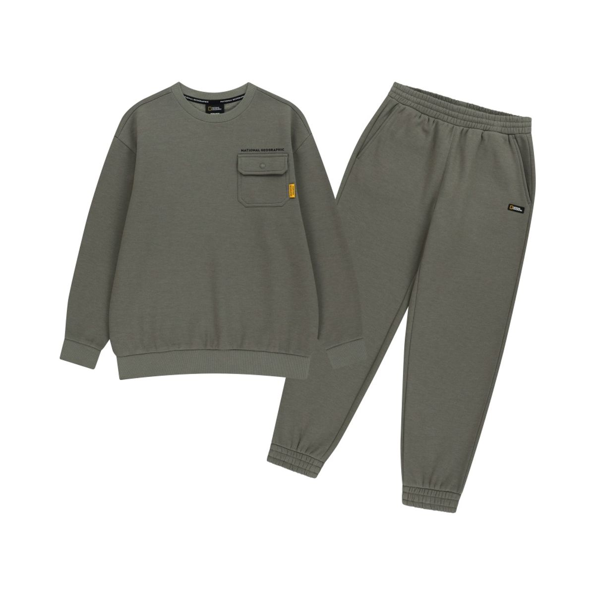 내셔널지오그래픽 키즈(NATIONAL GEOGRAPHIC KIDS) K254UPB910 맨투맨 상하 SET (기모) ASH BROWN