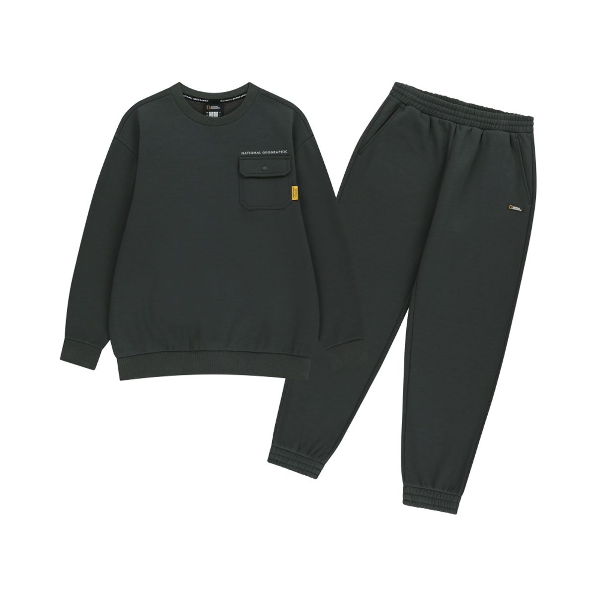 내셔널지오그래픽 키즈(NATIONAL GEOGRAPHIC KIDS) K254UPB910 맨투맨 상하 SET (기모) D/GREY
