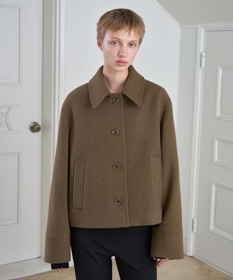 Minimal Crop Coat / Mocha Brown
