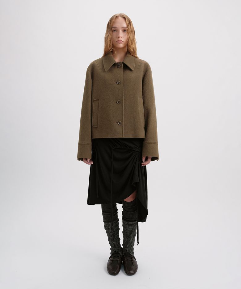 Minimal Crop Coat / Mocha Brown