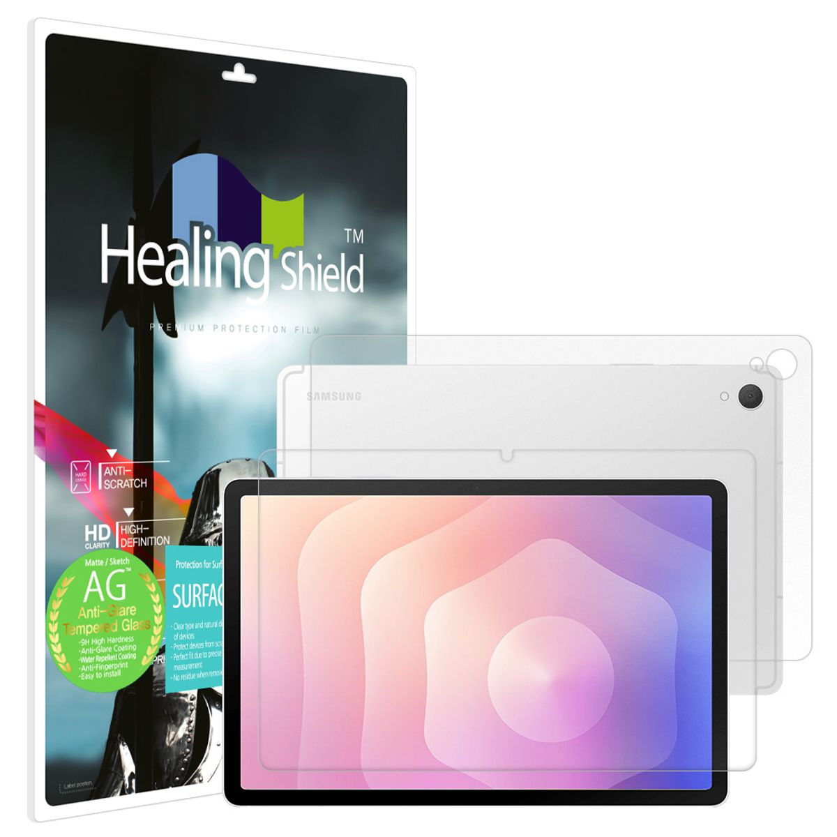 힐링쉴드(HEALINGSHIELD) 갤럭시탭S11 저반사 강화유리필름1매 후면1매