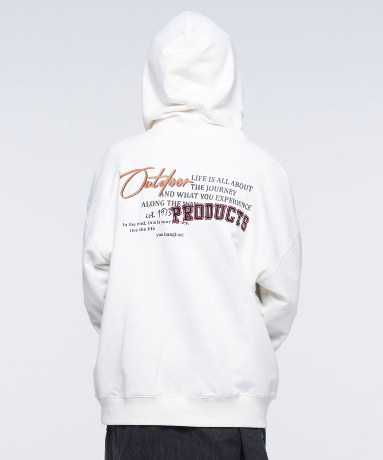 HALF-OPEN SWEAT HOODIE (IVORY)