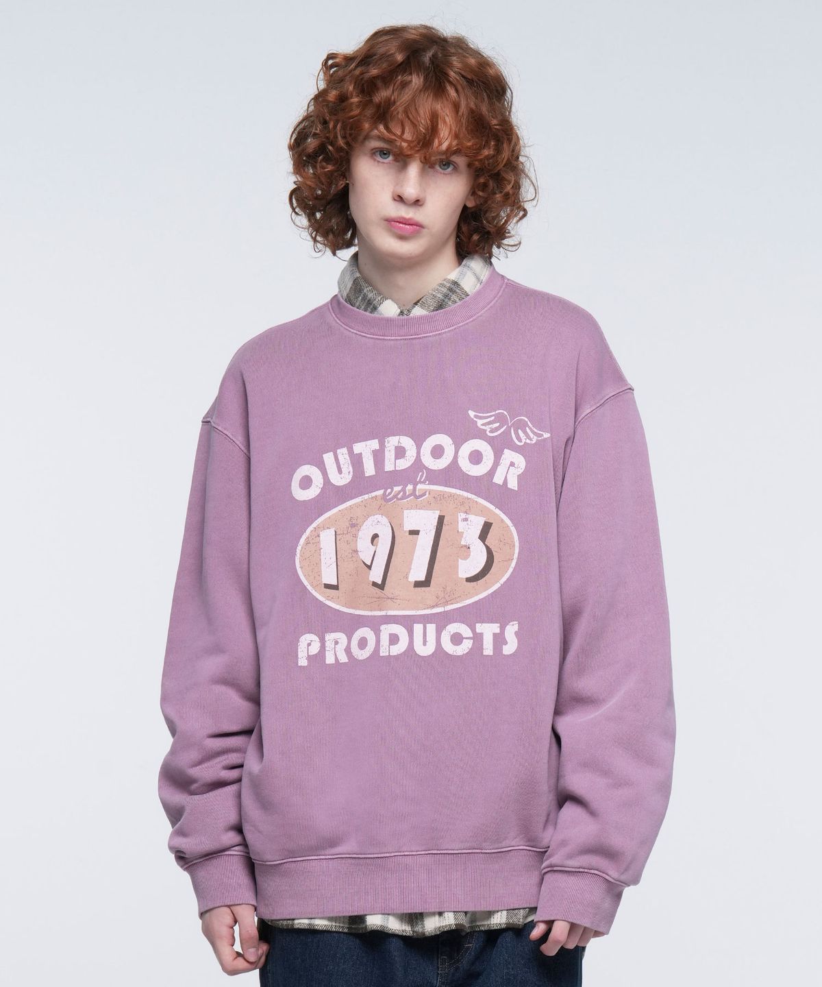 아웃도어 프로덕츠(OUTDOOR PRODUCTS) 1973 GRAPHIC SWEATSHIRT (PINK)