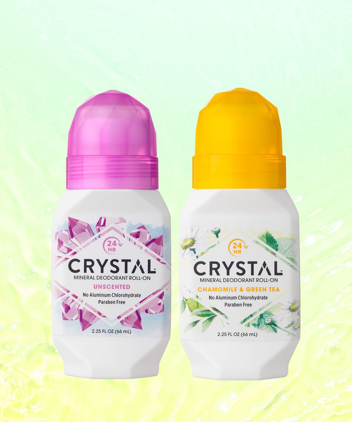크리스탈(CRYSTAL) 크리스탈 데오드란트 66ml 무향&카모마일 롤온 2종