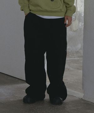 워시드 더블니 팬츠 블랙