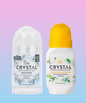 크리스탈 데오드란트 120g 무향 대용량 스틱 & 카모마일 롤온 2종세트