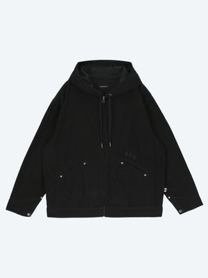 워시드 후디 워크자켓 블랙