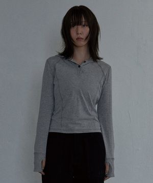 후디 롱 슬리브 그레이