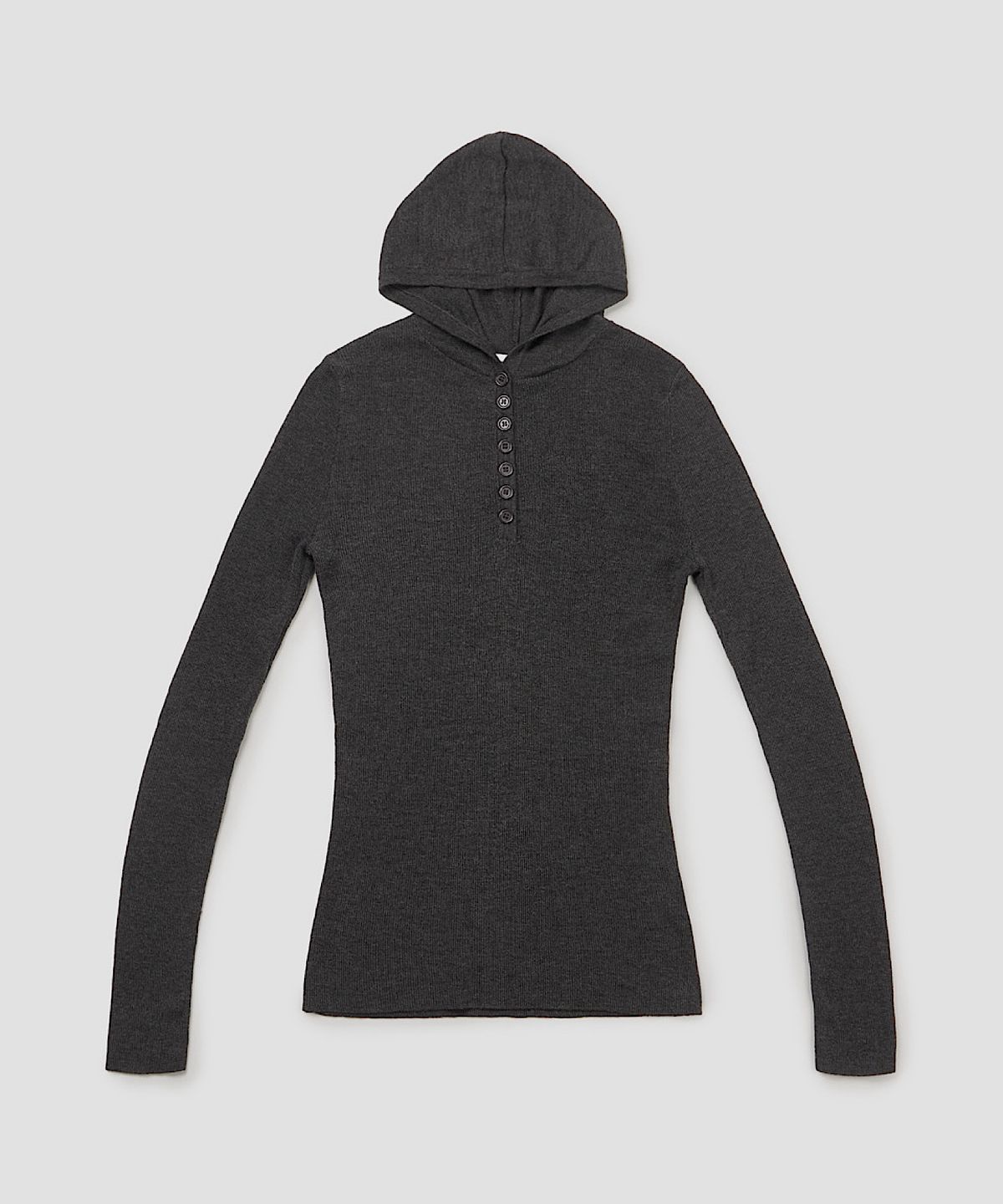 아포엠(APOEM) Buttoned Hoodie Knit Top (3C)