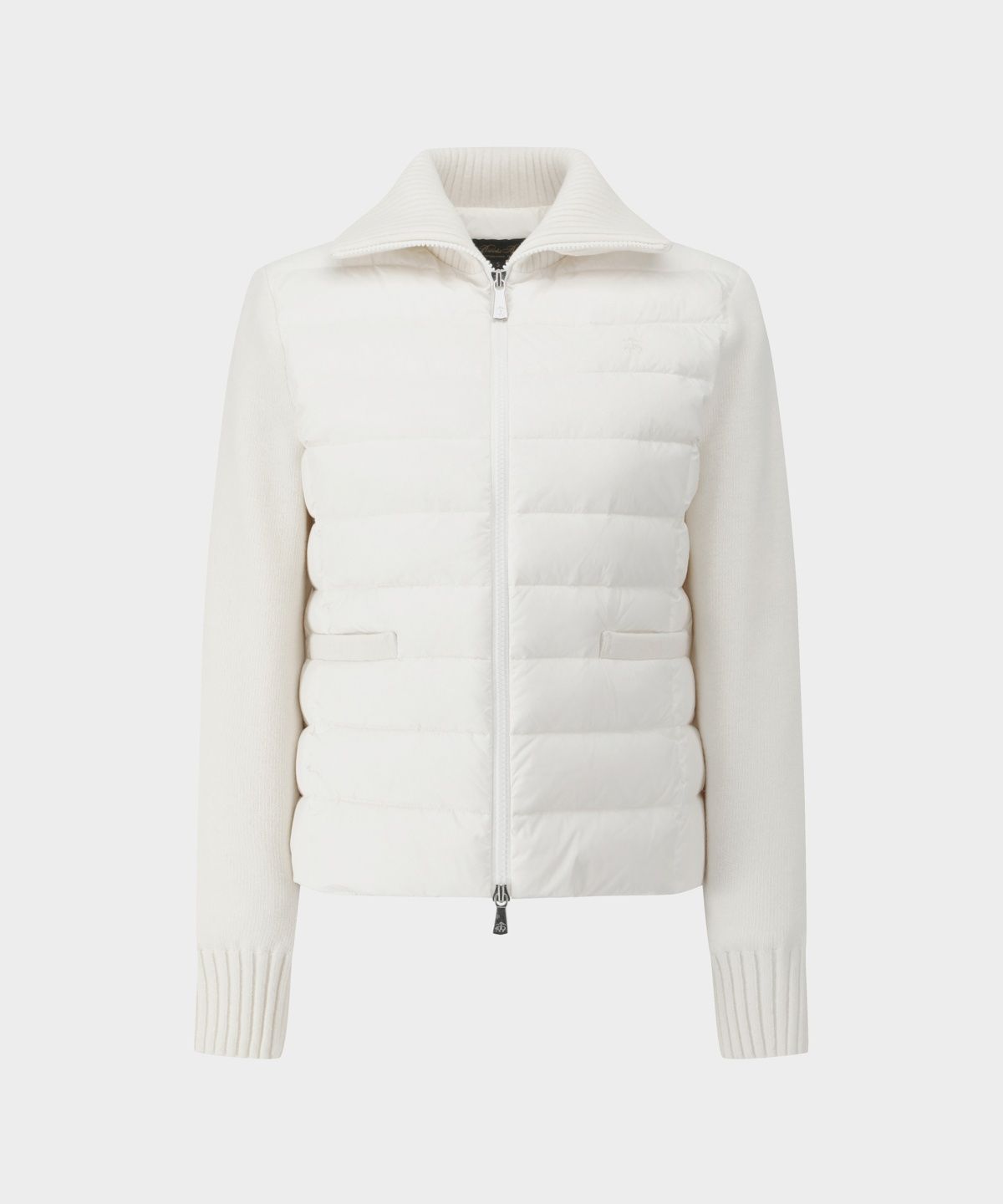 브룩스 브라더스(BROOKS BROTHERS) [여성] 니트블록점퍼 (아이보리) (BBOPWBF403)