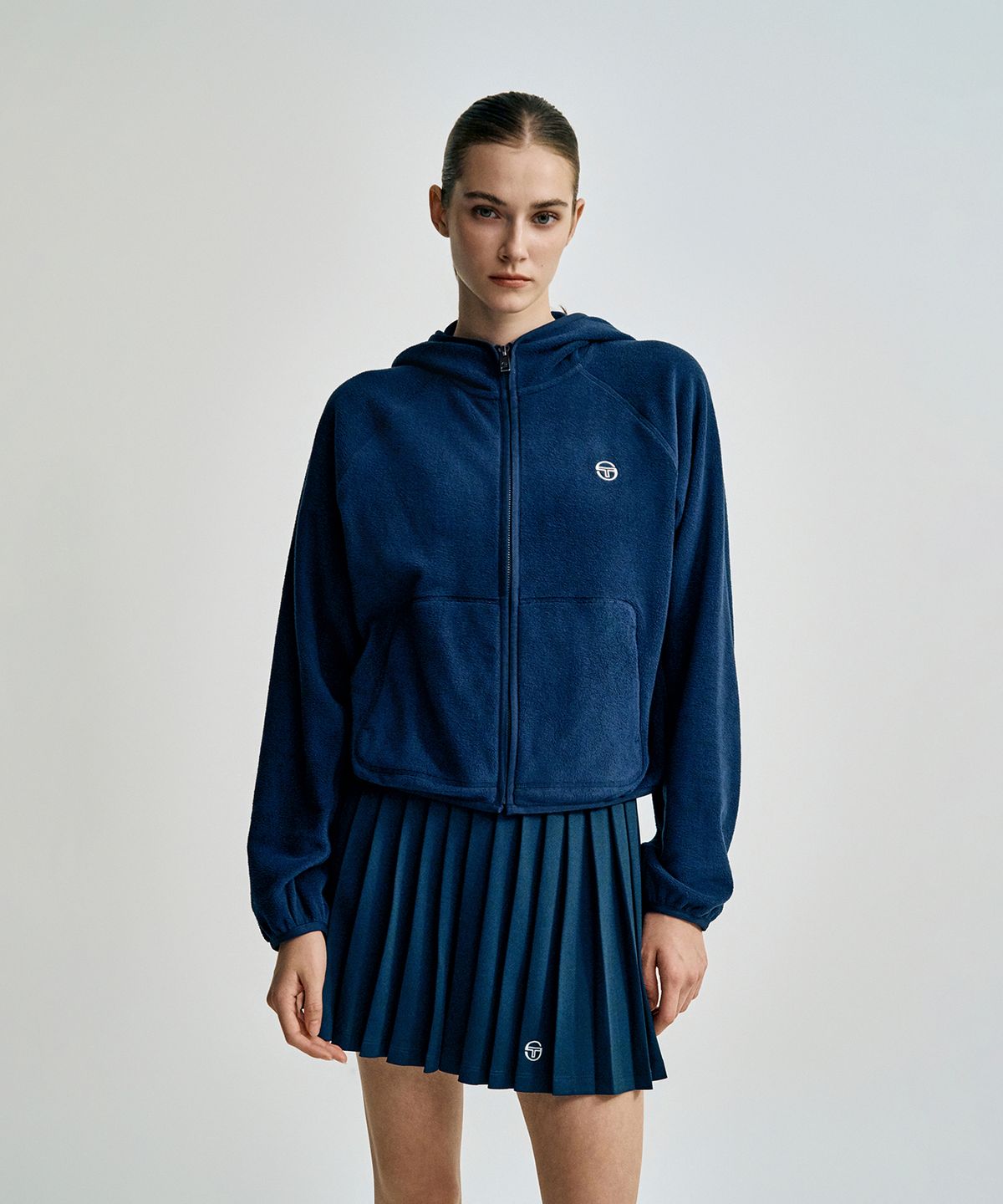 세르지오 타키니(SERGIO TACCHINI) W 쿠쉬웜 플리스 후드집업 (Navy)