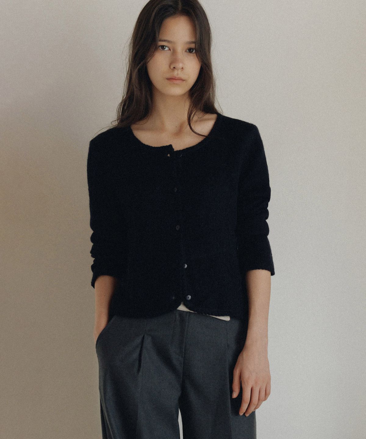 앤니즈(ANDNEEDS) Melisa knit cardigan (navy)