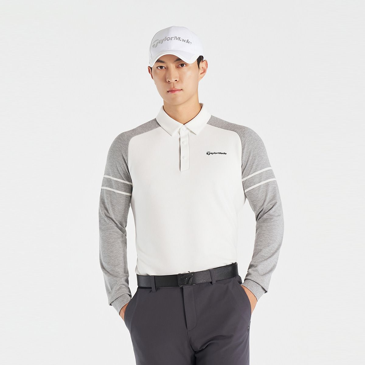 테일러메이드 어패럴(TAYLORMADE APPAREL) 남성 니트 하이브리드 카라 티셔츠 TTO-32HG43-101