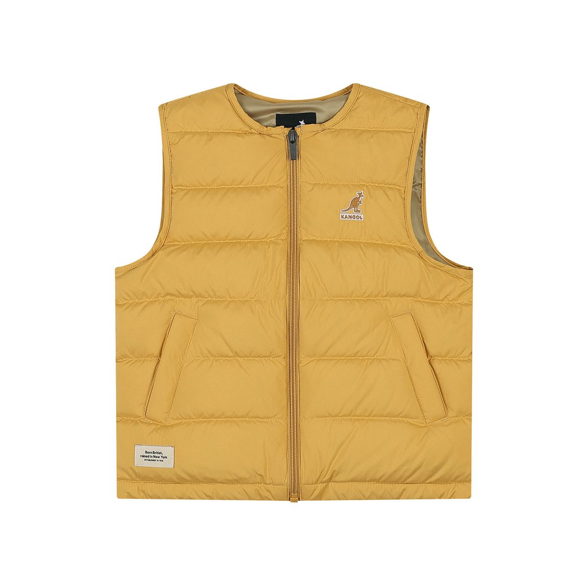 캉골키즈(KANGOL KIDS) 키퍼 라이트 다운 베스트 RD 0001 머스타드