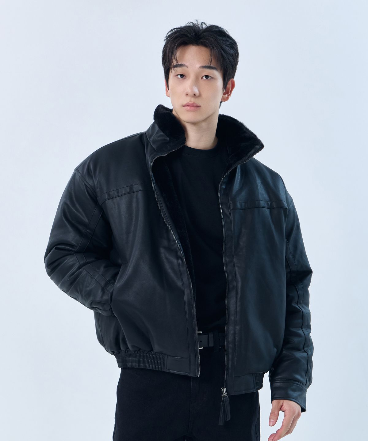 나인제트(NINEZ) 무스탕 패딩 점퍼