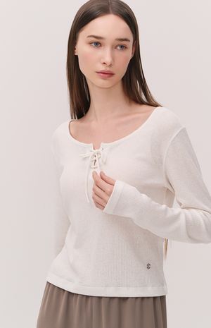 [25FW] 골지 프론트레이스업 긴팔티 HTWTL5K06T