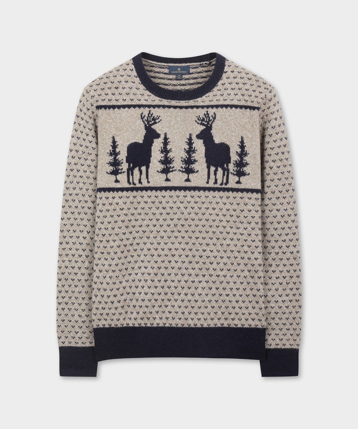 브룩스 브라더스(BROOKS BROTHERS) 울 아카이브 무스 크루넥 스웨터 (네이비) (BBWRMFF401)
