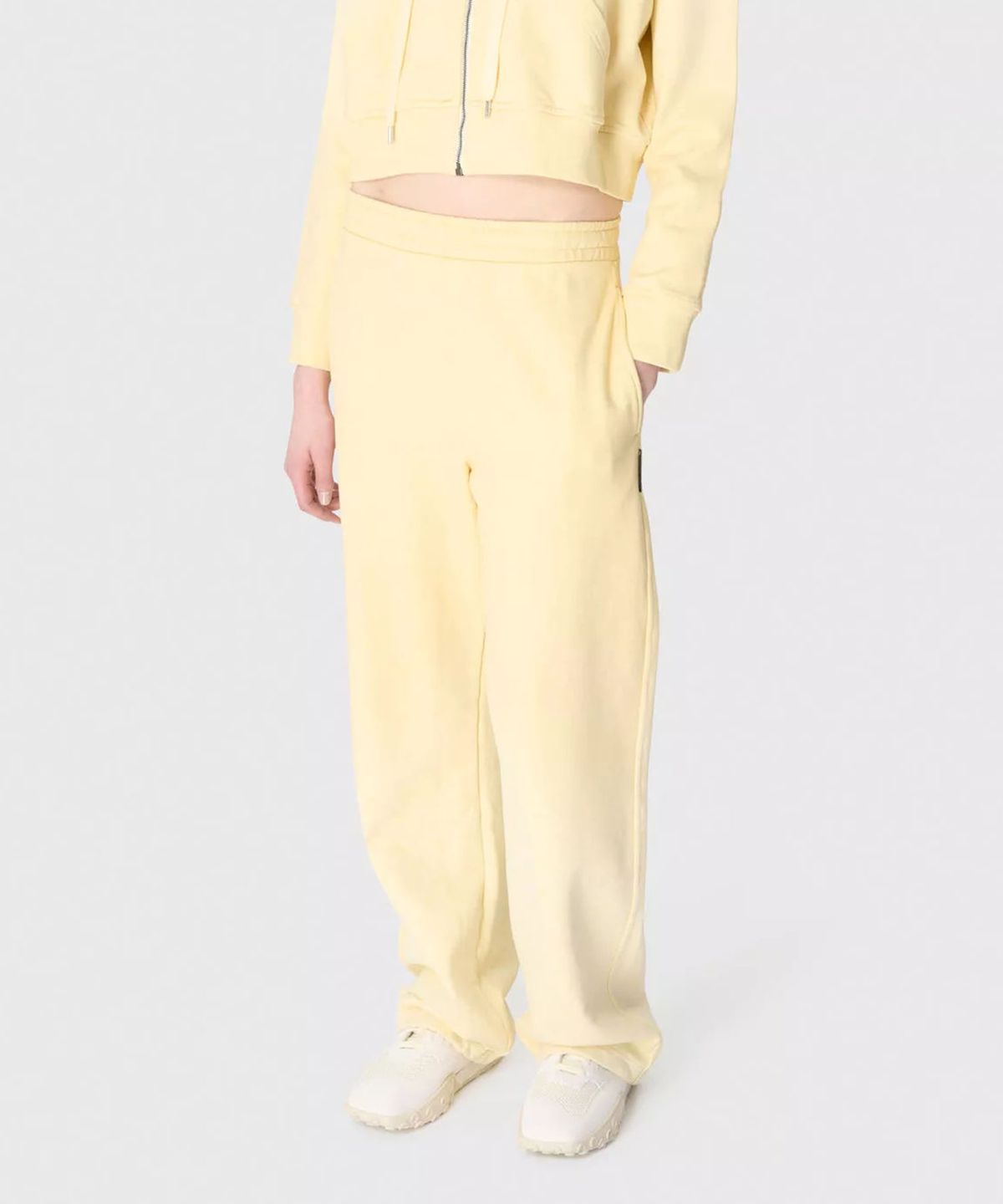 마린 세르(MARINE SERRE) (U) 페이디드 문 플리스 스웨트팬츠 라이트 옐로우 FADED MOON FLEECE SWEATPANTS YE00 LIGHT YELLOW