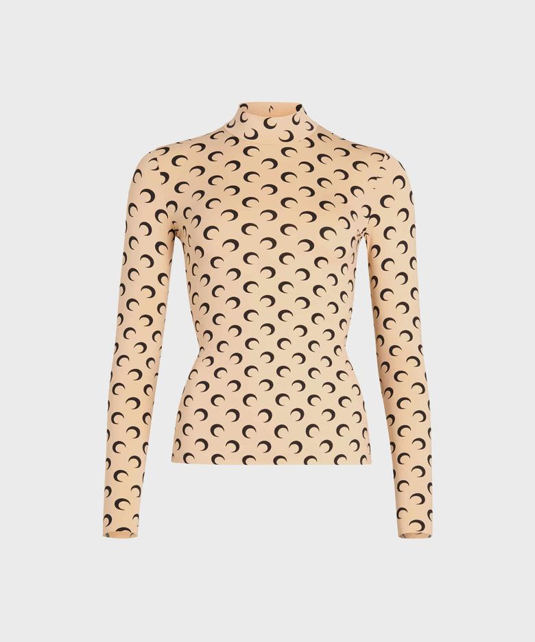 (W) 문 프린티드 저지 롱슬리브 하이텍 탑 탠 MOON PRINTED JERSEY LS HIGHNECK TOP TA10 TAN