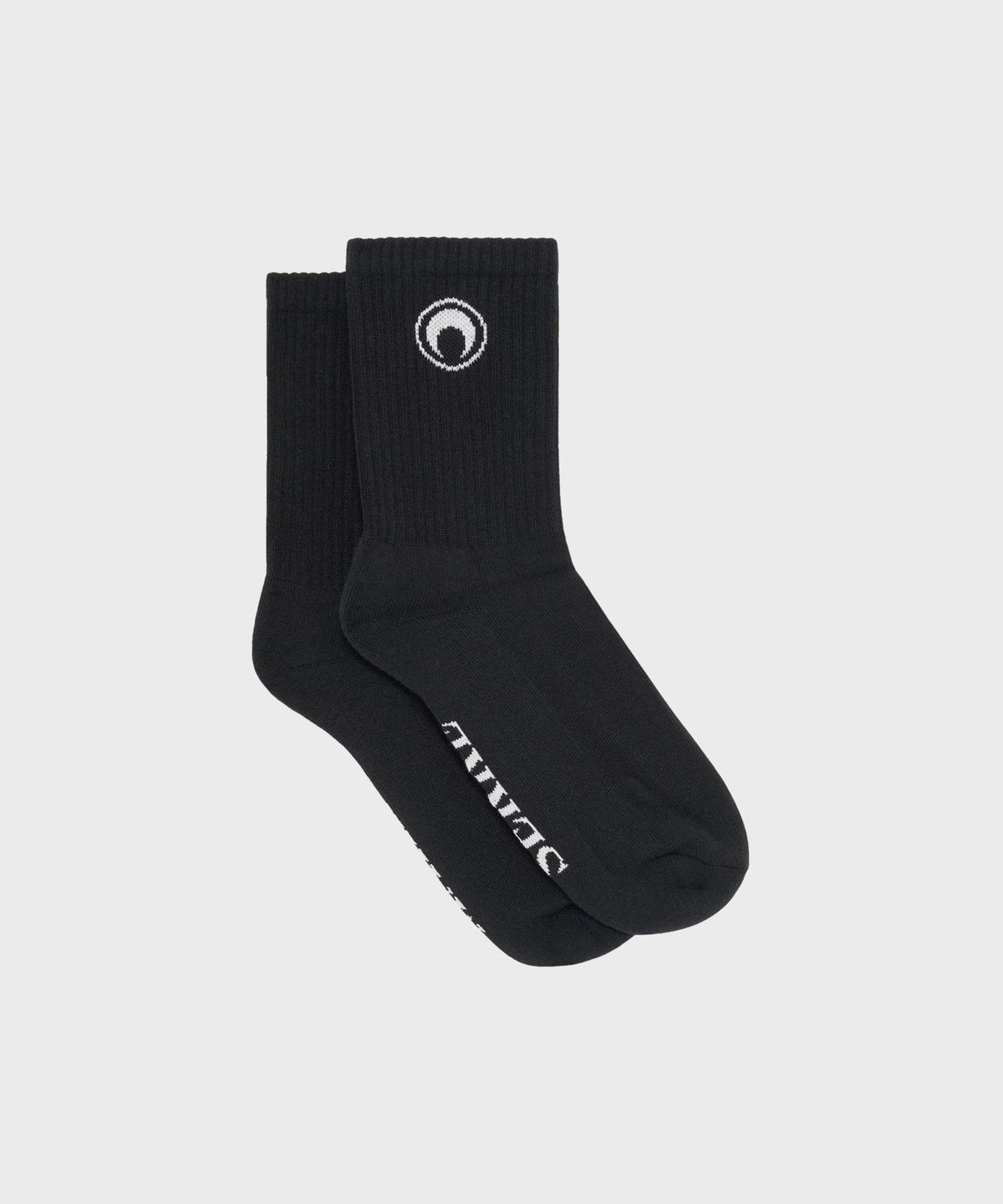 마린 세르(MARINE SERRE) (U) 문 로고 니트 앵클 삭스 블랙 MOON LOGO KNIT ANKLE SOCKS BK99 BLACK