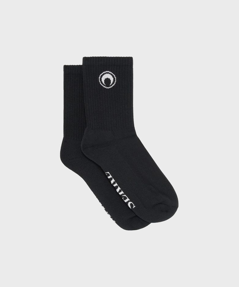 (U) 문 로고 니트 앵클 삭스 블랙 MOON LOGO KNIT ANKLE SOCKS BK99 BLACK