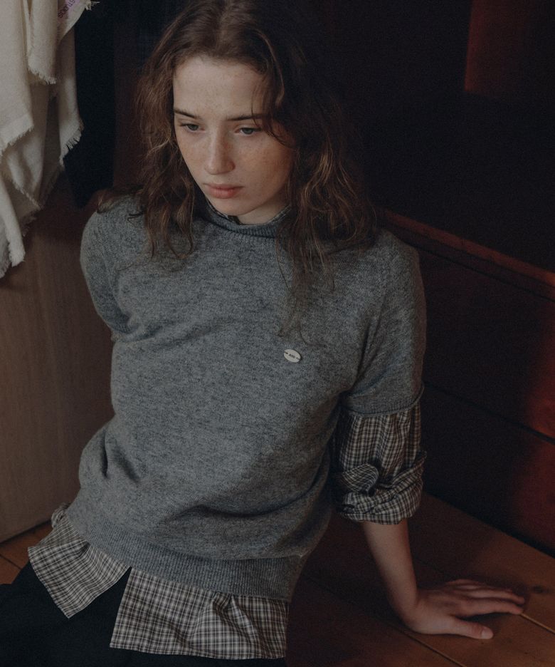 Liu half neck knit (melange gray)