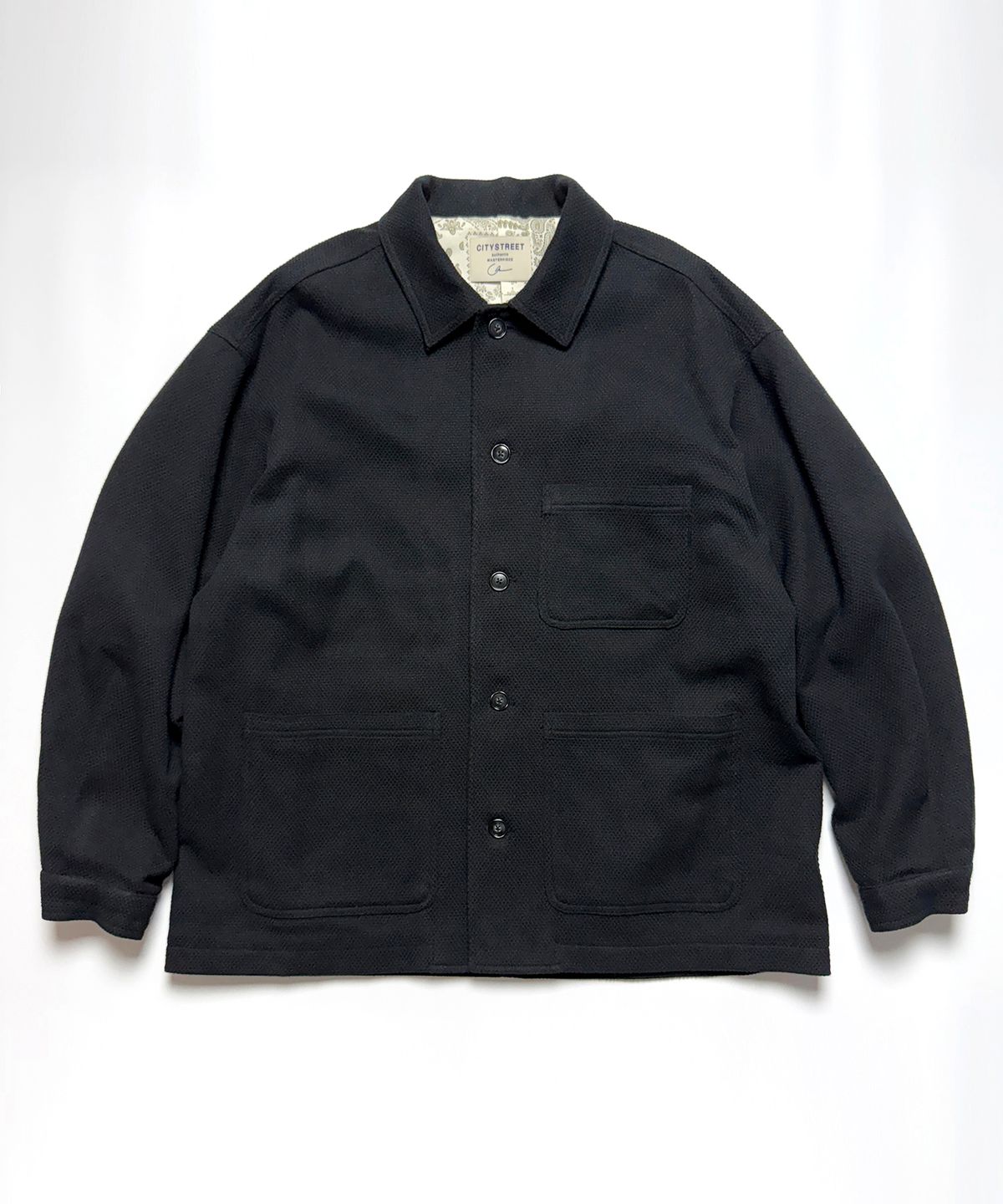 시티스트리트(CITY STREET) SASHIKO FRENCH WORK JACKET - BLACK