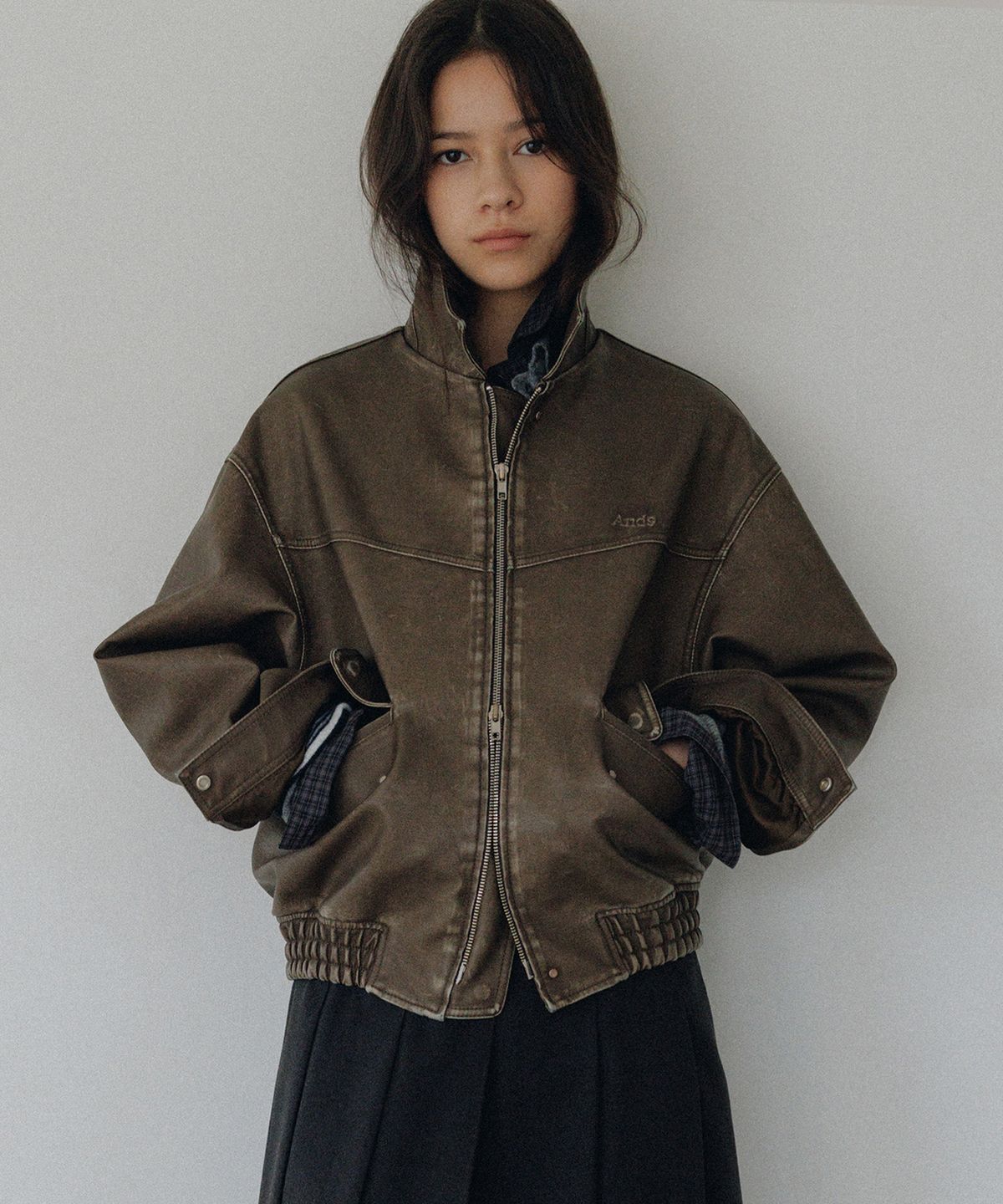 앤니즈(ANDNEEDS) Norman vintage leather blouson (brown)