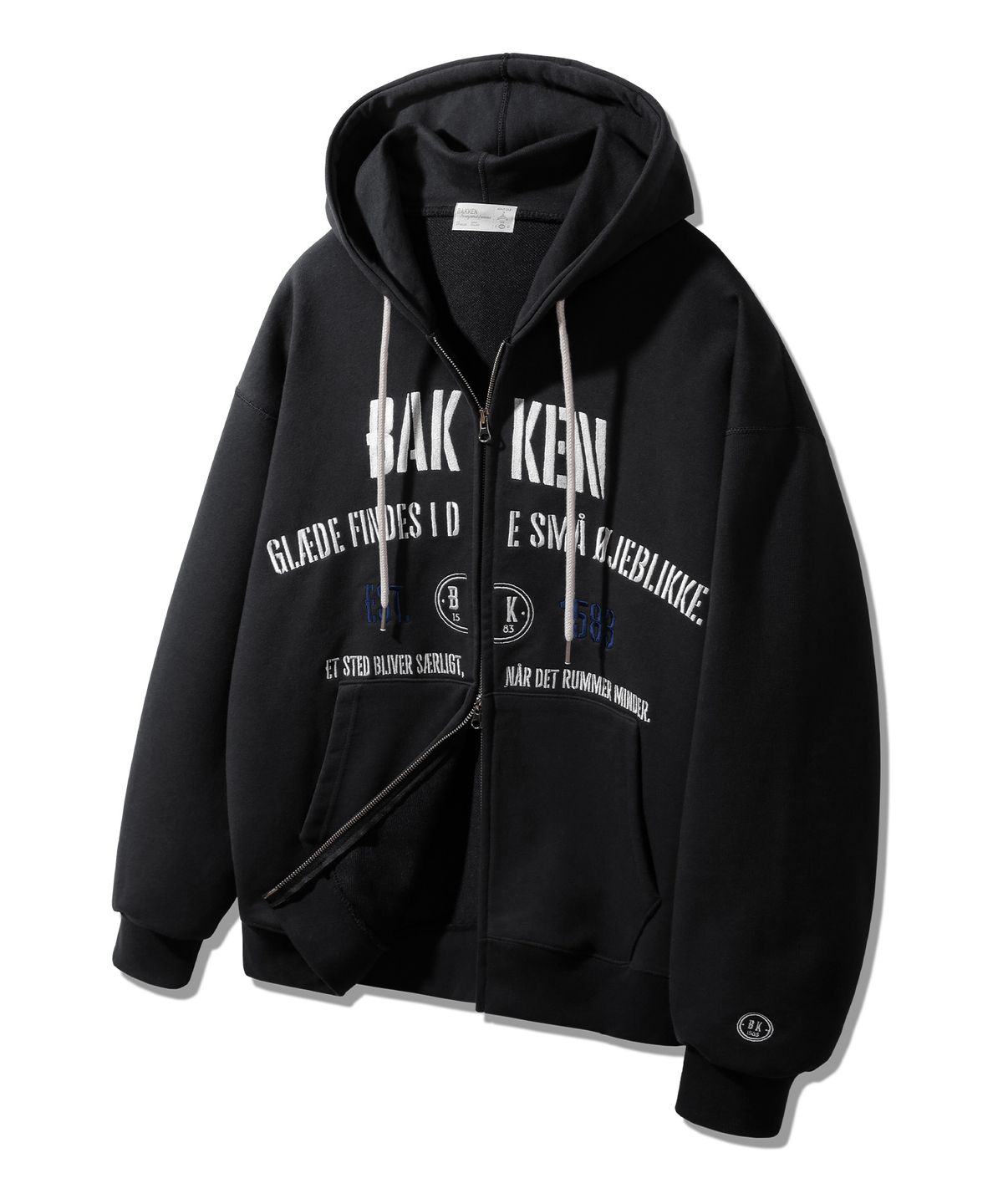 바켄(BAKKEN) 포시즌 Embroidered 투웨이 후드집업 BK7993_블랙