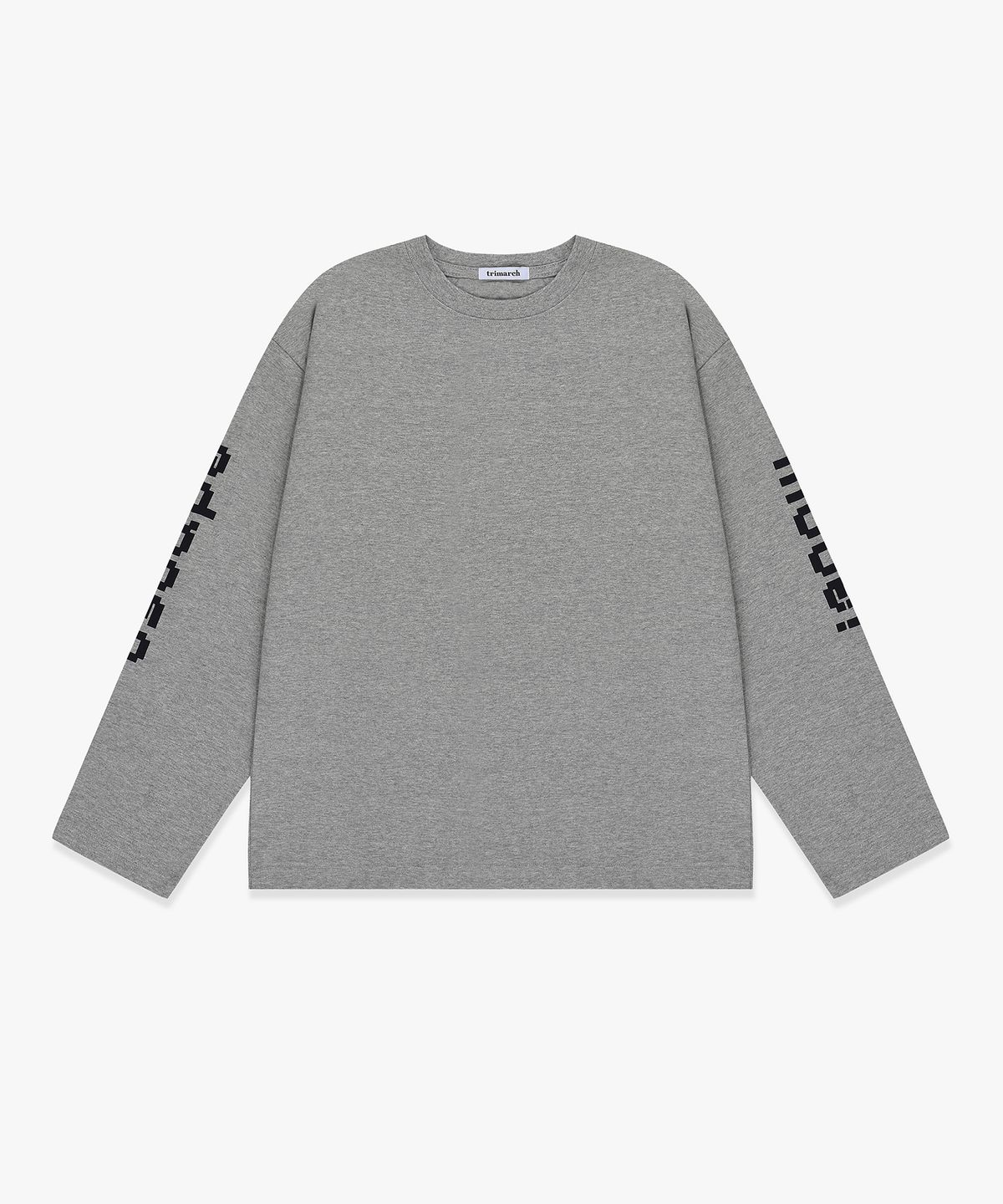 트리마치(TRIMARCH) Tri Oversized Long Sleeve print t-shirt Light Grey