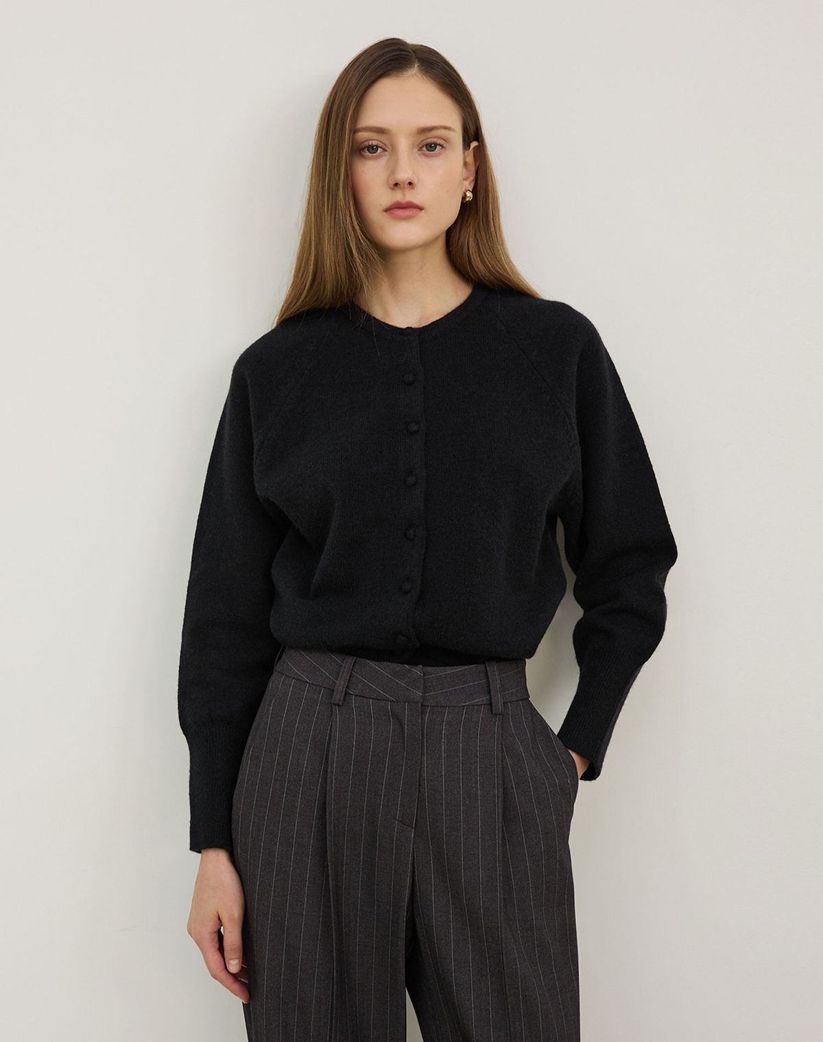 지에마르(GIEMAR) BALLOON SLEEVE CARDIGAN BLACK 벌룬 슬리브 가디건 블랙