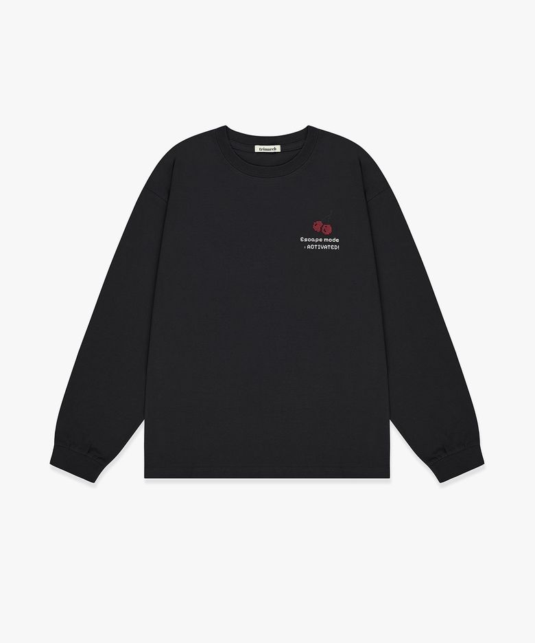 Tri Oversized Long Sleeve back print Dark Grey
