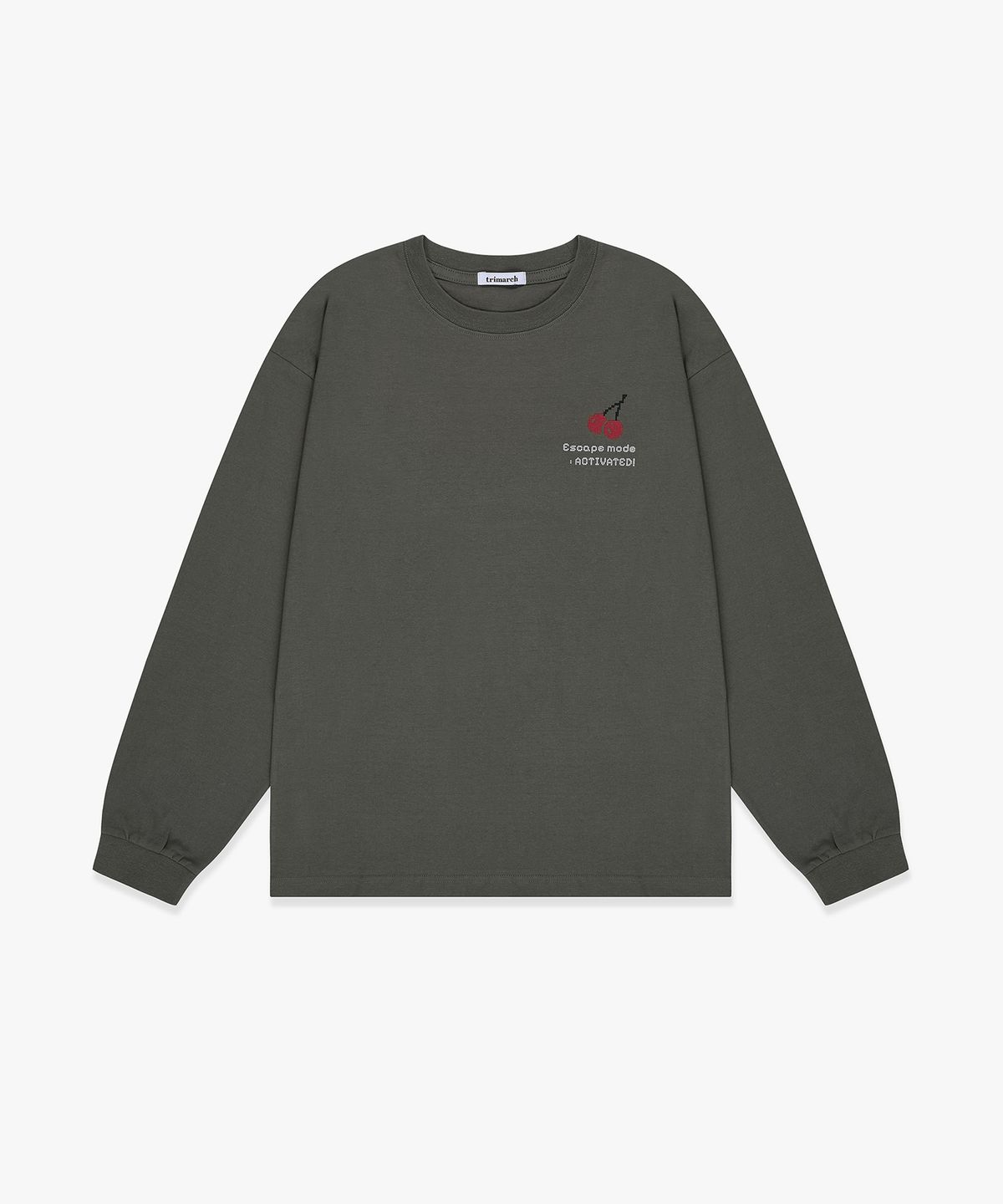 트리마치(TRIMARCH) Tri Oversized Long Sleeve back print Khaki
