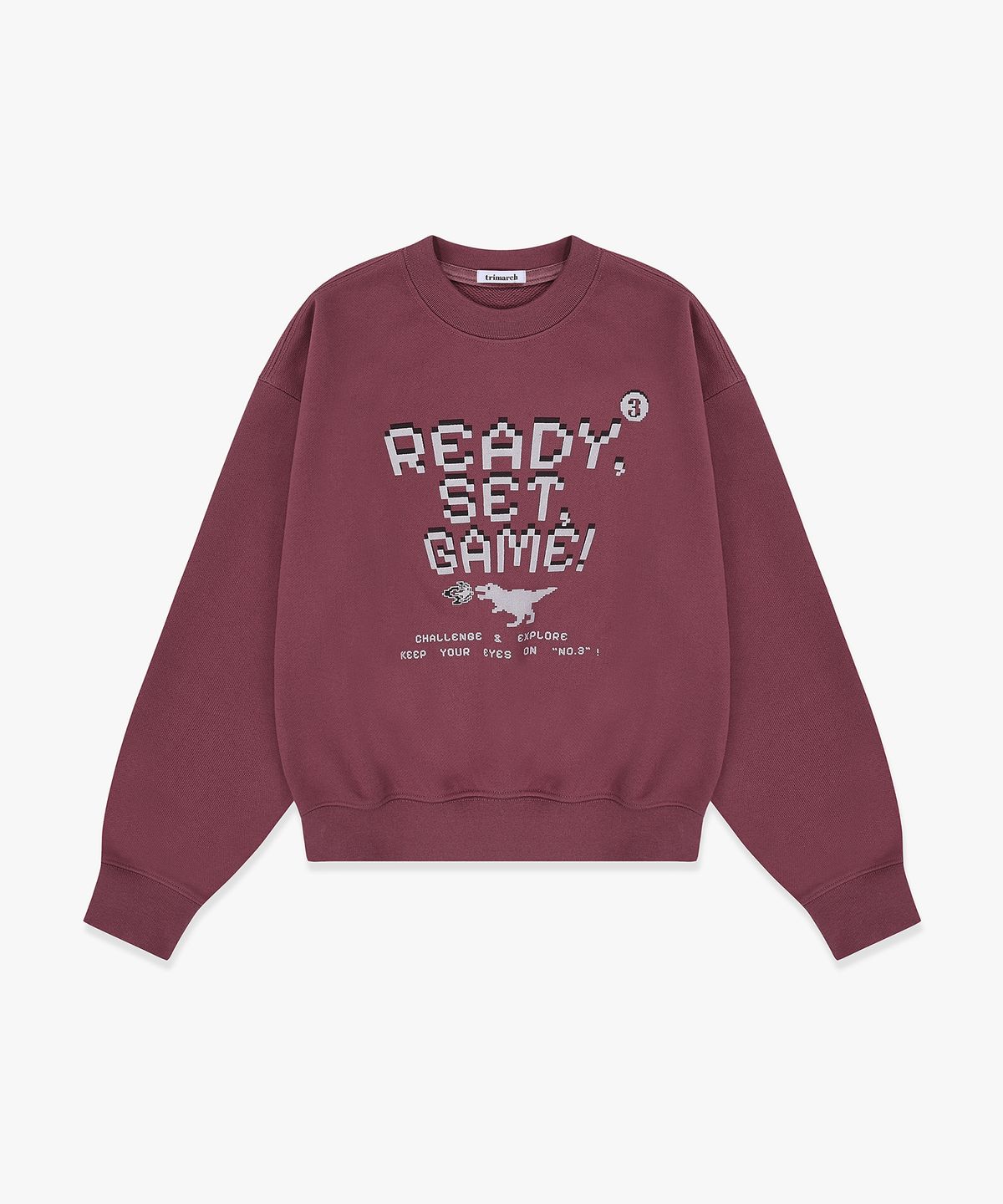 트리마치(TRIMARCH) Tri / Tyranno semi-crop sweatshirt / Wine