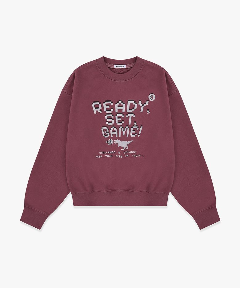 Tri / Tyranno semi-crop sweatshirt / Wine