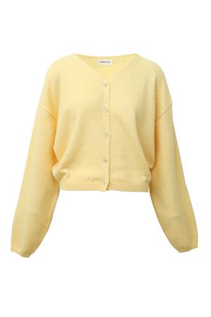 코지 라운드 버튼 니트 가디건