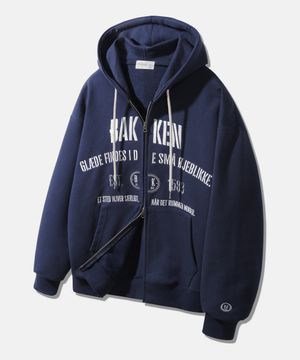 포시즌 Embroidered 투웨이 후드집업 BK7993_네이비