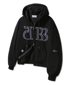 1583 Women semi crop 투웨이 후드집업 BK7992_블랙