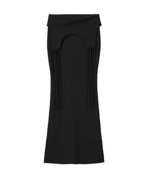Layered Tied Drape Mermaid Skirt - BLACK