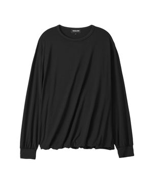Overlay Drape Long Sleeve Tee - BLACK