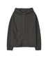 Rib Knit Hoodie Zip-Up - CHARCOAL