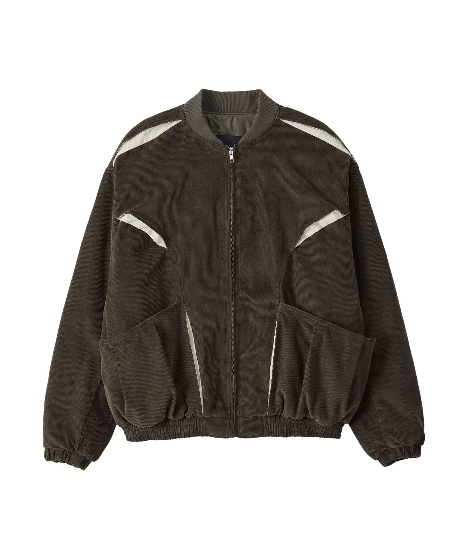 MUSINSA公式 | WOOALONG Corduroy Contrast Quilted Blouson - BROWN