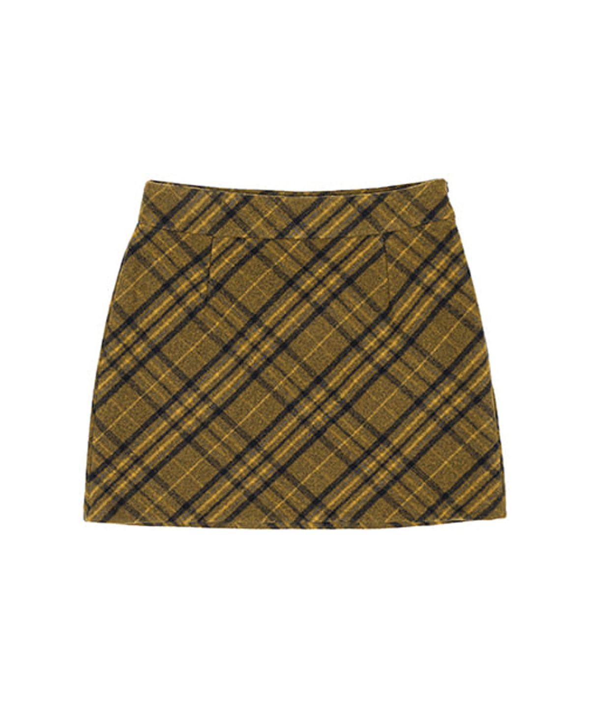 라츠유(LOTSYOU) lotsyou_Vanessa Check Mini Skirt Mustard