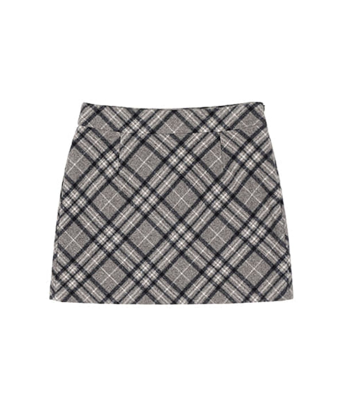 라츠유(LOTSYOU) lotsyou_Vanessa Check Mini Skirt Gray