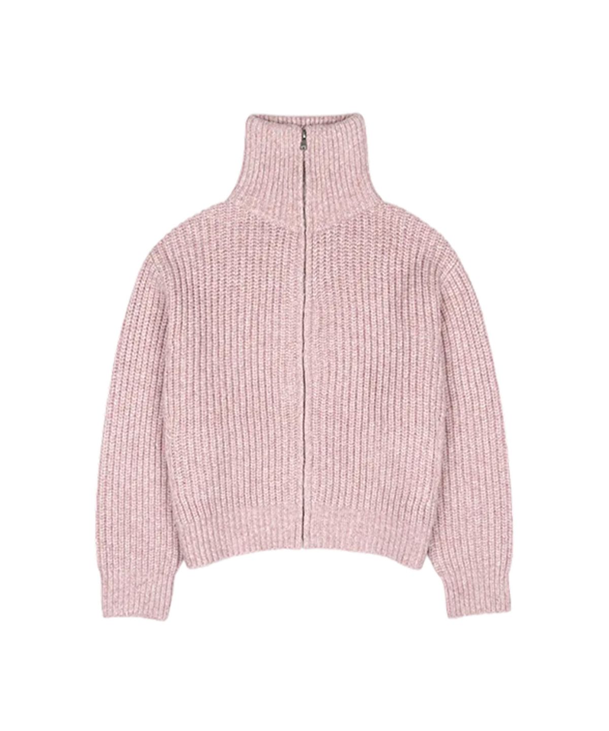 라츠유(LOTSYOU) lotsyou_Harper Knit Zip-Up Pink