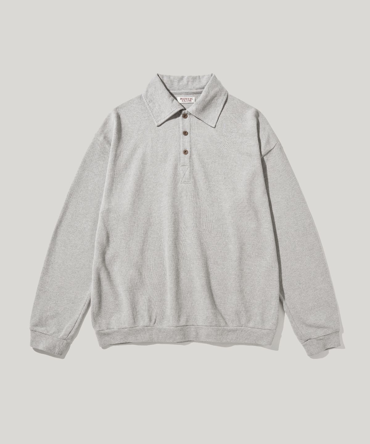 러스틱클럽(RUSTICCLUB) RC WIDE COLLAR VINTAGE PIQUE SHIRT_GREY