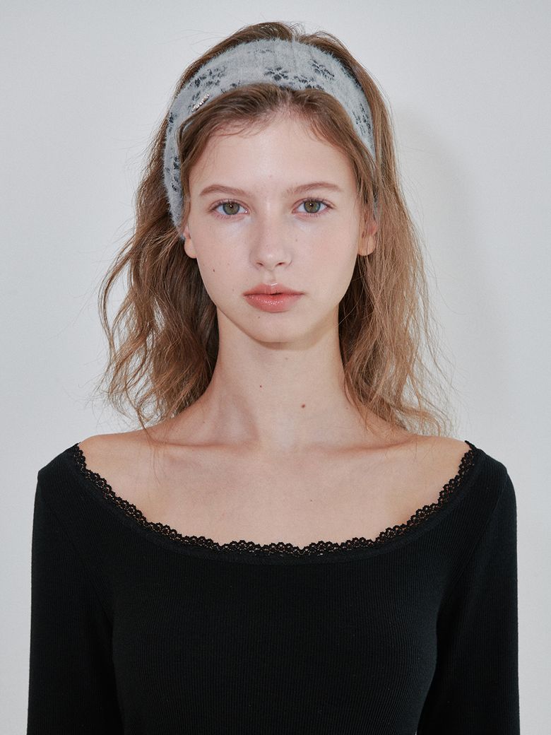 BLOOM KNIT HAIRBAND_GREY