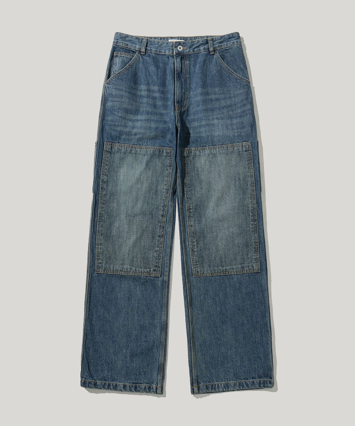 러스틱클럽(RUSTICCLUB) RC DOUBLE KNEE WASHED DENIM PANTS_DEEP BLUE