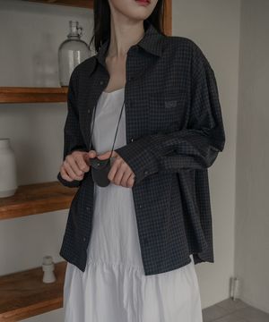 hch 오버핏 체크 셔츠